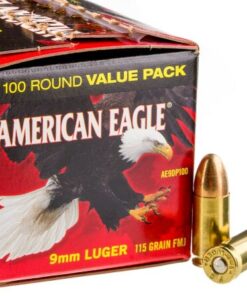 500 Rounds of 9mm Ammo by Federal American Eagle - 115gr FMJ