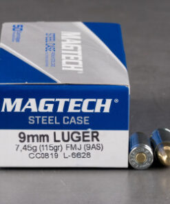 1000 Rounds of 9mm Ammo by Magtech Steel - 115gr FMJ **STEEL CASES**