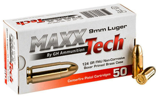 500 Rounds of 9mm Ammo by MAXX Tech - 124gr FMJ